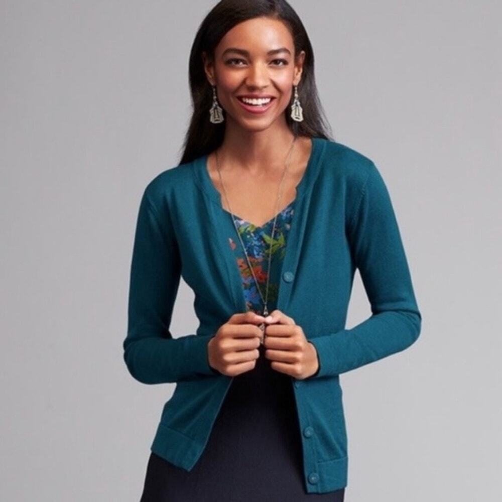 Cabi Ever cardigan women’s size L teal 3368